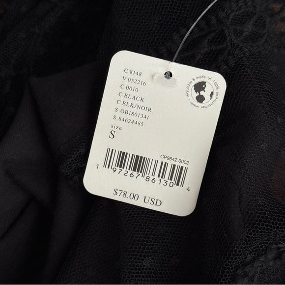 NWT FREE PEOPLE Who's That Girl Black Long Sleeve Top - Picture 7 of 7